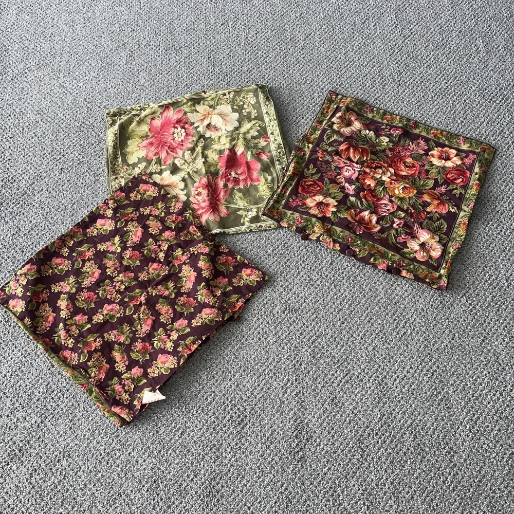 Lot Of 3 Vintage‎ April Cornell Small Pillow Shams. Country, Floral Pillow Cases